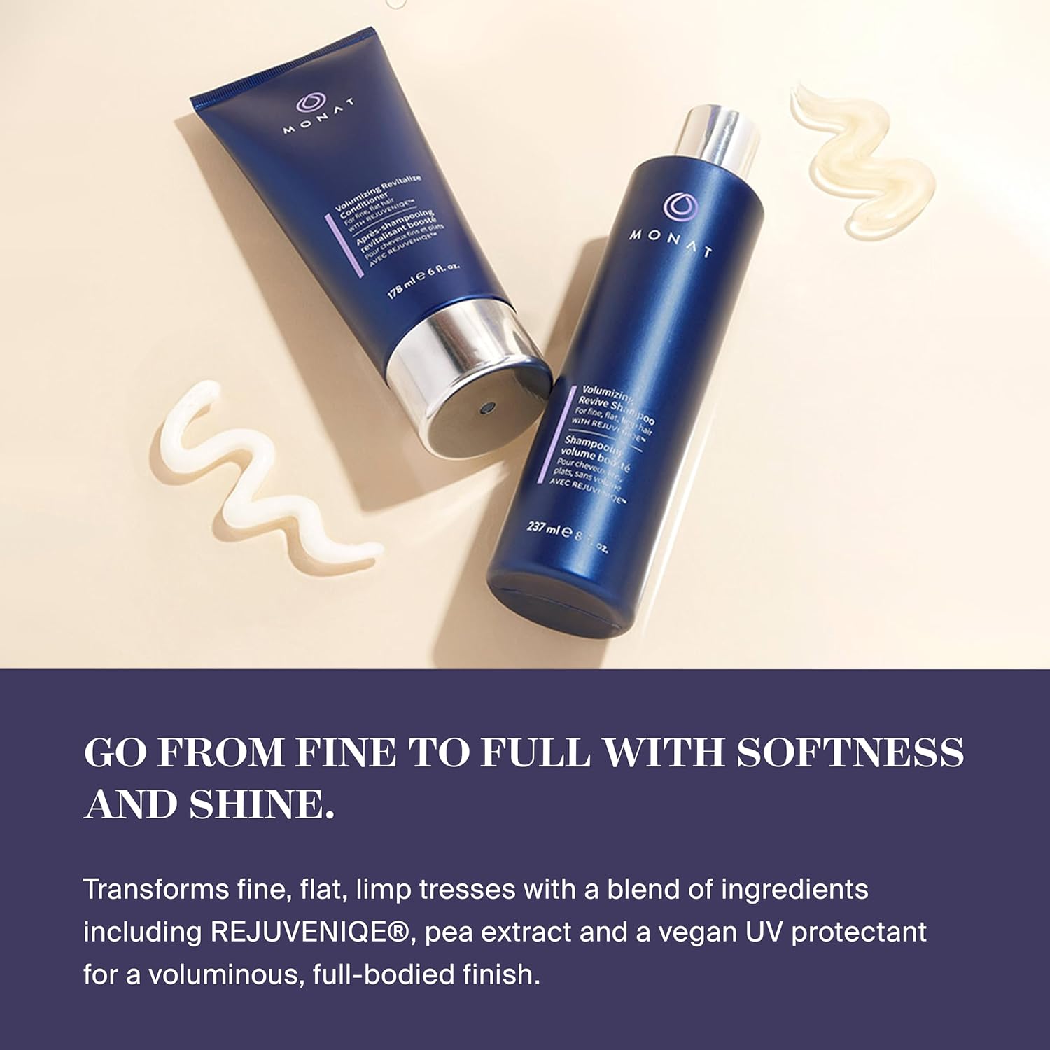 MONAT Volumizing Revitalize™ Conditioner Infused with Rejuveniqe® - Lightweight Hair Volumizing Conditioner for Fine, Flat Hair, for Softness and Shine - Net Wt. 178 ml ℮ 6 fl. oz.