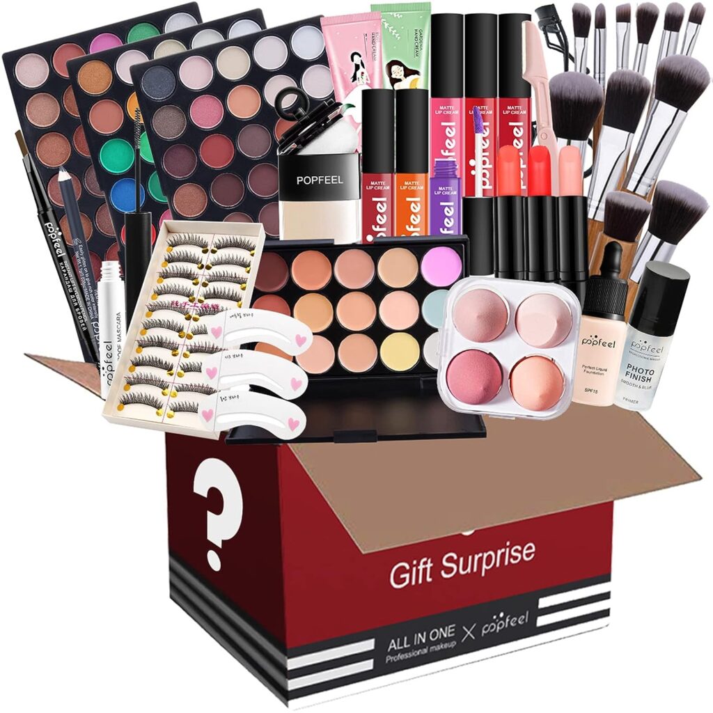 Joyeee All-in-One Makeup Gift Set Carry All Makeup Kit for Women Full Kit With Makeup Bag Lipgloss Lipstick Concealer Blush Foundation Face Powder Eyeshadow Palette Cosmetic Palette #5