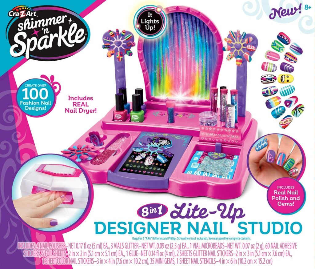 Cra-Z-Art Shimmer n Sparkle 8-in-1 Lite-Up Designer Nail Studio