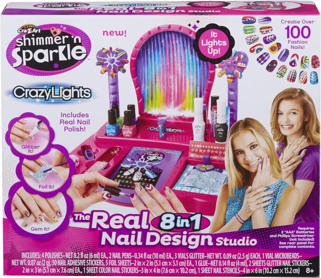 Cra-Z-Art Shimmer n Sparkle 8-in-1 Lite-Up Designer Nail Studio