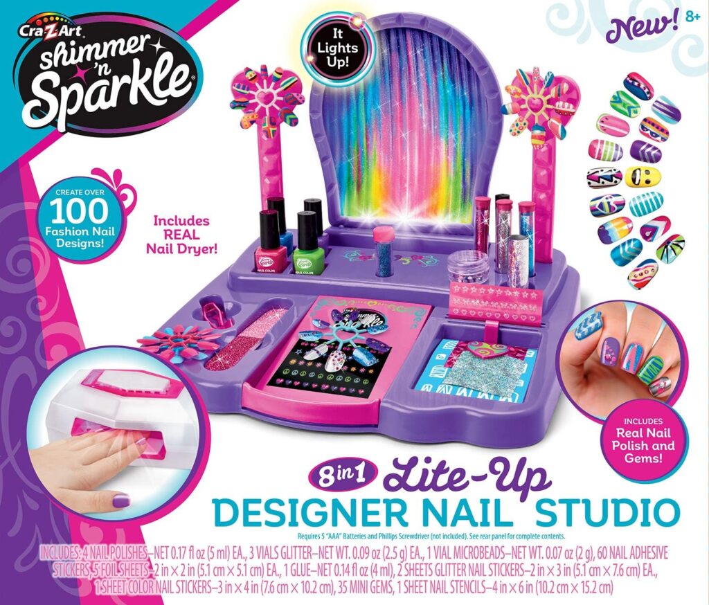 Cra-Z-Art Shimmer n Sparkle 8-in-1 Lite-Up Designer Nail Studio