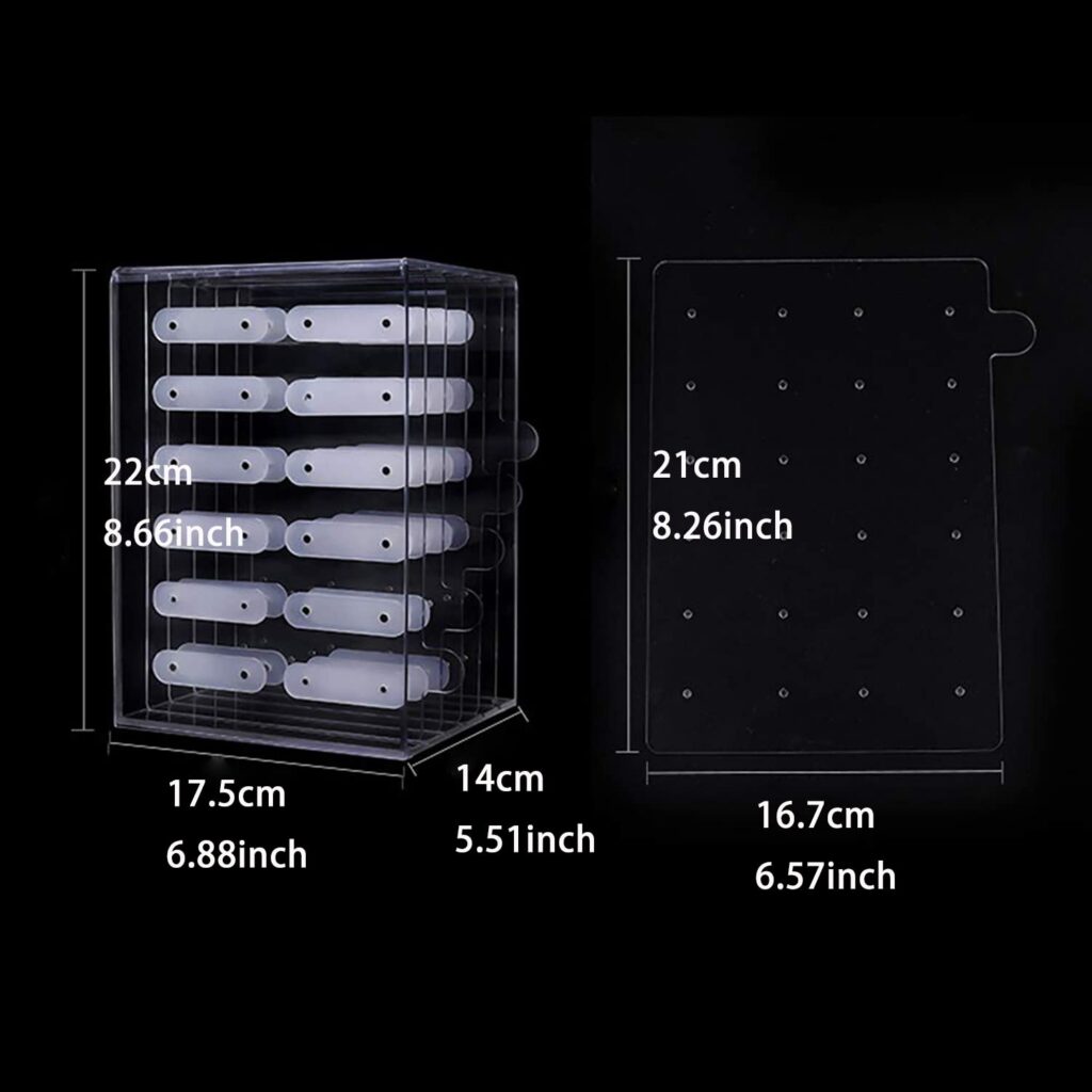 Guolich 5 Tier Nail Art Organiser 60 Lattice Nail Art Display Board Clear Acrylic Removable Magnet Adsorption Holder Shelves Display Rack Stand for Nail Art (60 Lattice)